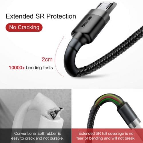 Baseus Cafule 2.4A 1m Micro USB cable (grey/black)