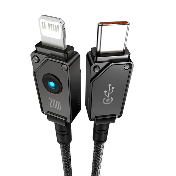 Baseus Unbreakable USB C to iP cable 1 m 20 W Black