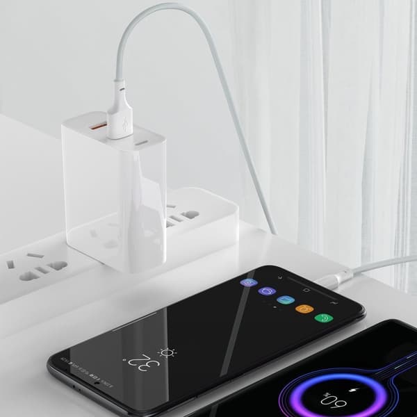 Baseus TZCATZJ-02 USB cable 1.5 m USB A USB C White