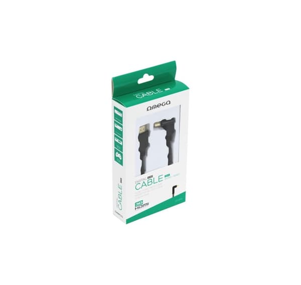 Omega-kaapeli HDMI-HDMI 5m angeled (41854)