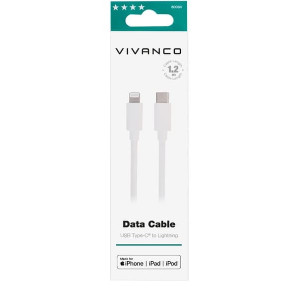 Vivanco-kabel USB- C- Lightning 1,2 m (60084)