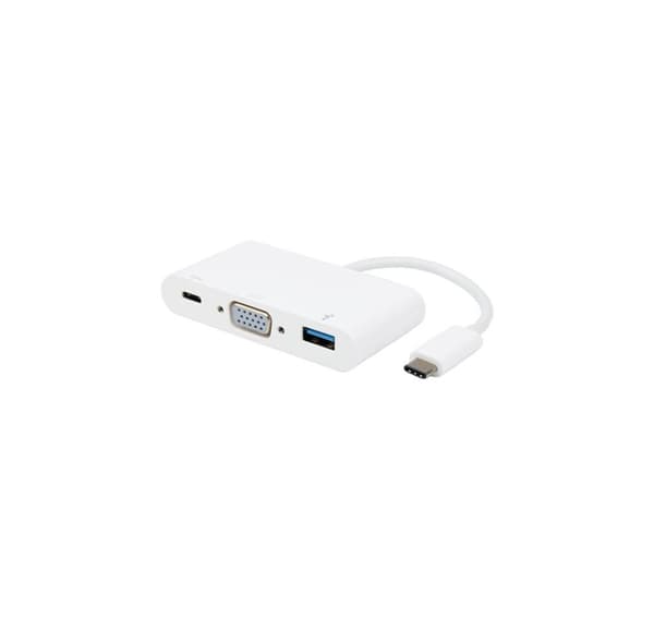 Vivanco adapter USB-C - VGA 3in1, vit (34294)