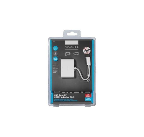 Vivanco adapter USB-C - HDMI 3in1, hvit (34293)
