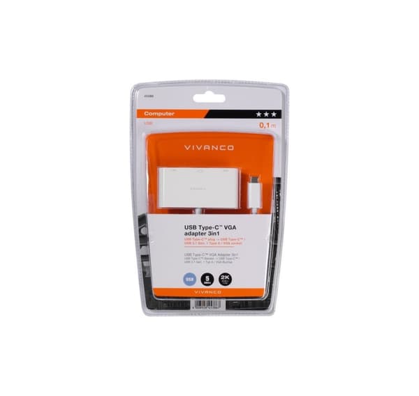 Vivanco-adapter USB-C - VGA 3in1 (45386)