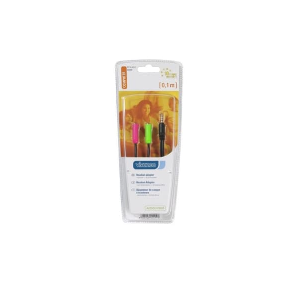 Vivanco-kabel 3,5 mm - 2x3,5 mm 0,1 m (45499)