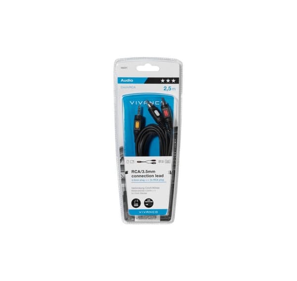 Vivanco kabel 3,5 mm - 2xRCA 2,5 m (46031)