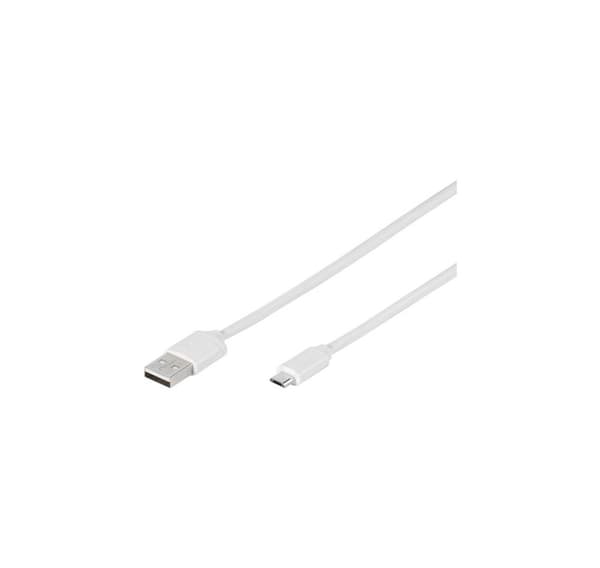 Vivanco kabel USB - microUSB 1.0m, vit (35816)