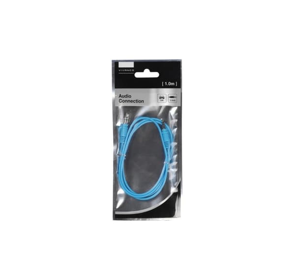 Vivanco-kaapeli 3,5mm - 3,5mm 1m, sininen (35812)