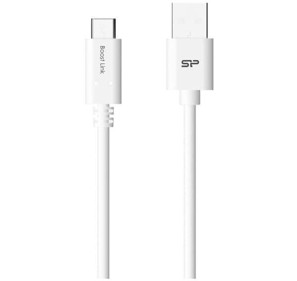 Silisium strømkabel USB-C 1m, hvit (LK10AC)