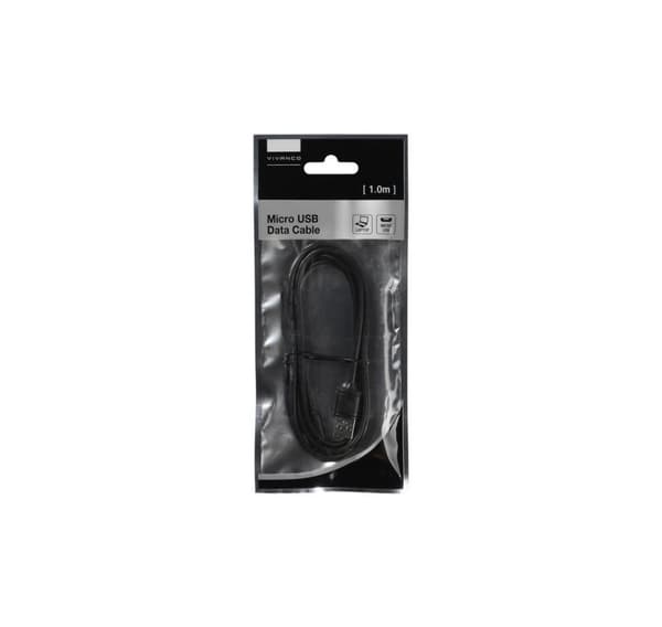 Vivanco-kabel microUSB - USB 1m, svart (35815)