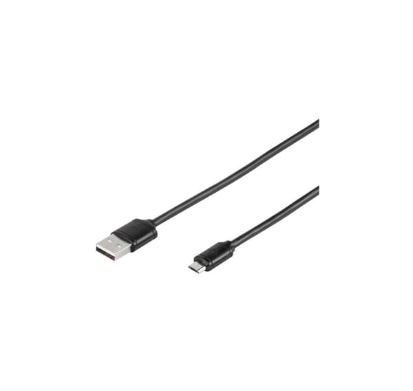 Vivanco-kabel microUSB - USB 1m, svart (35815)