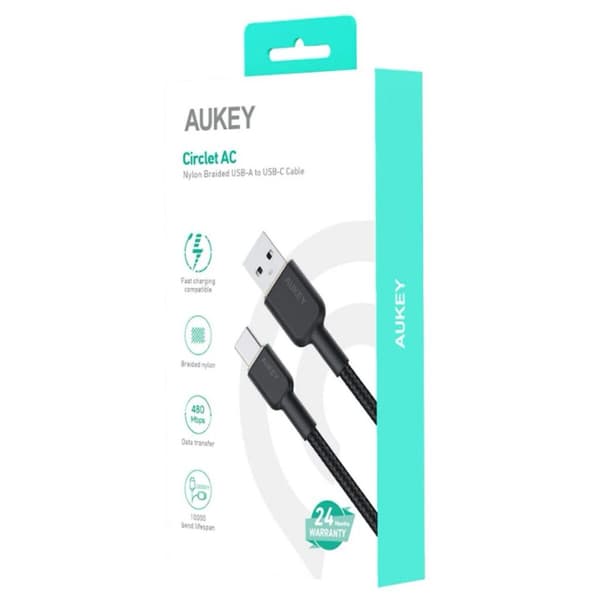 USB-C-kabel till USB Aukey CB-NAC2 Svart 1,8 m