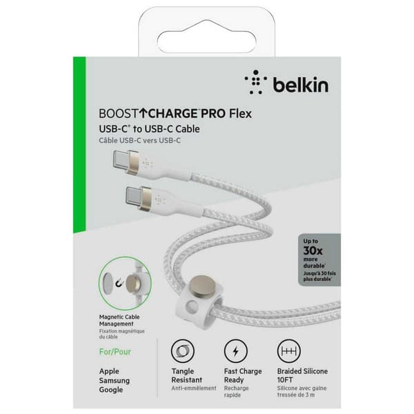 Belkin Usb-c Kaapeli Flex 3 M Valkoinen