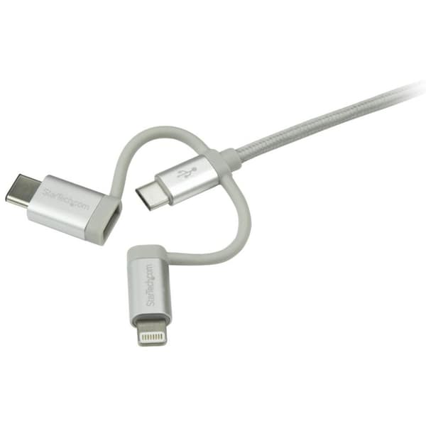 Startech Cable Usb Micro-usb Usb-c Lightning 1m Grå