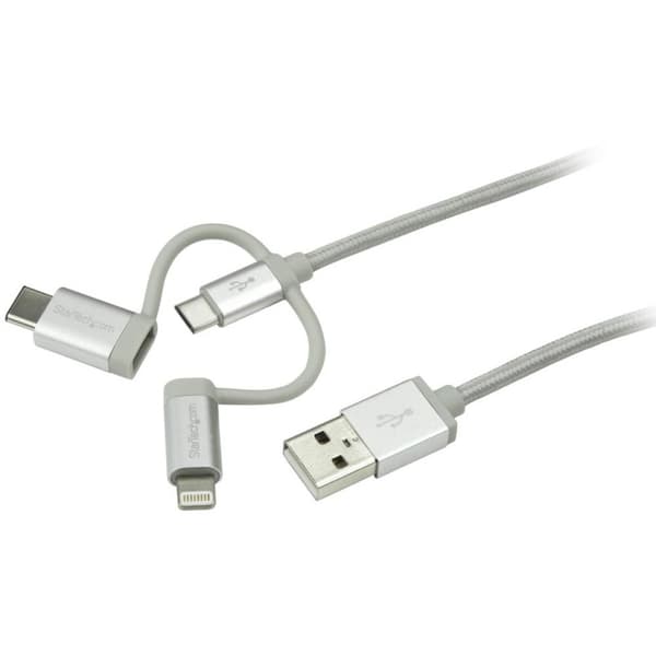 Startech Cable Usb Micro-usb Usb-c Lightning 1m Grå