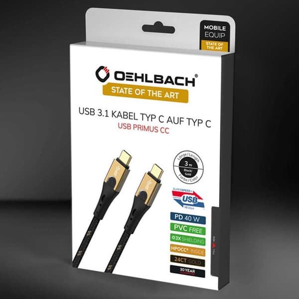 Oehlbach Usb-c-kabel D1c9530 0.5 M Svart