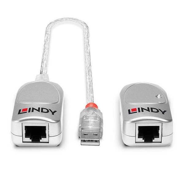 Lindy Usb-rj Usb Cat 5 45 Extender 50 M Durchsichtig