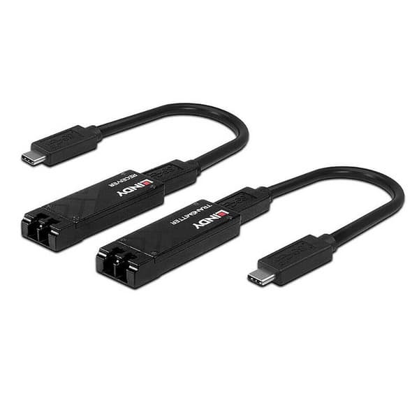 Lindy Valokuitu Usb-c Kaapeli 100 M Musta