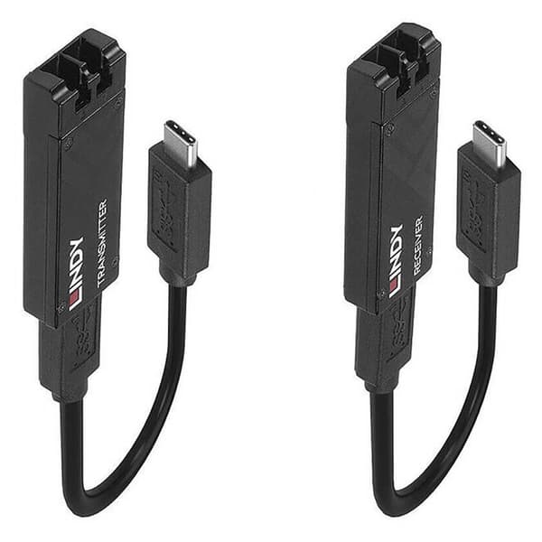 Lindy Valokuitu Usb-c Kaapeli 100 M Musta musta