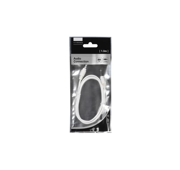 Vivanco kabel 3,5 mm - 3,5 mm 1 m, hvid (35811)