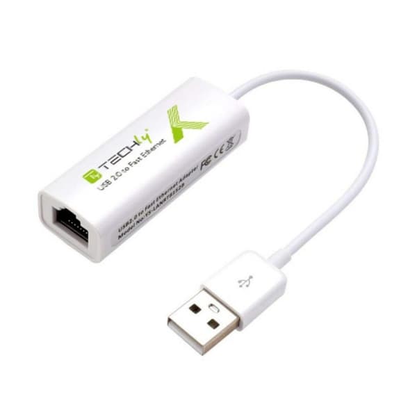 USB til ethernet-adapter Techly 107630 15 cm Hvid