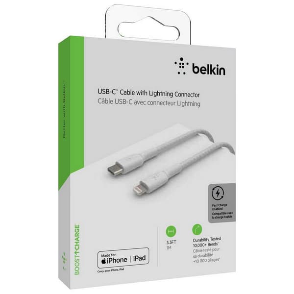 Belkin Boost Charge Lightning To Usb-c Cable Braided 1m Sort