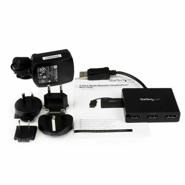 USB-HUB Startech MSTDP123DP Svart