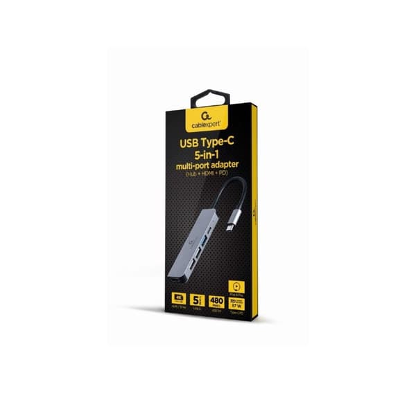I/О-adapter usb-c til hdmi/usb3/5in1 a-cm-combo5-03, Gembird
