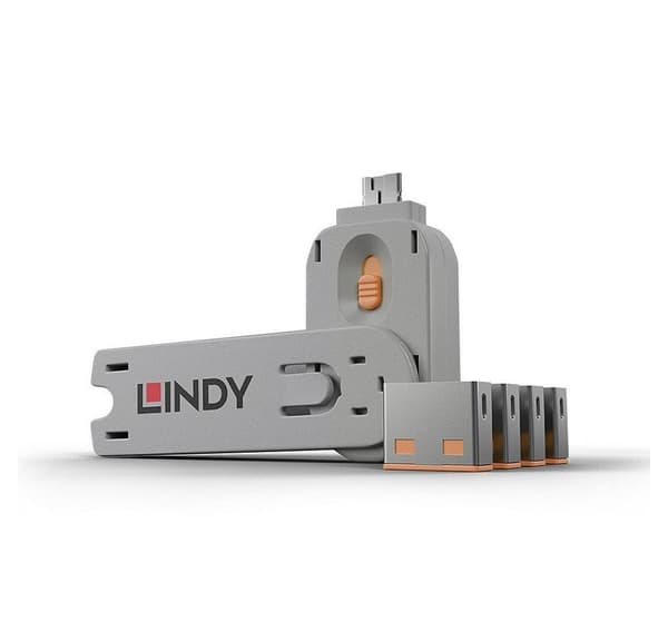 Usb port blocker 4pack/orange 40453, Lindy