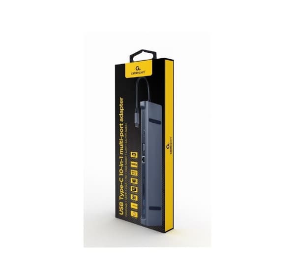 I/o-sovitin usb-c to hdmi/usb3/10in1 a-cm-combo10-01, Gembird