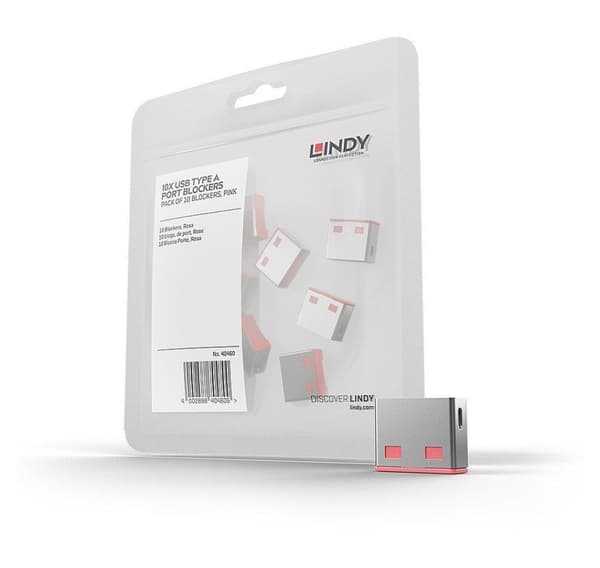 USB port blocker 10pack/pink 40460 Lindy