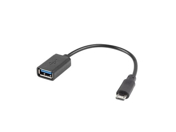 USB MICRO(M) 2.0-USB-A(F) ADAPTER 15CM OTG BLACK LANBERG