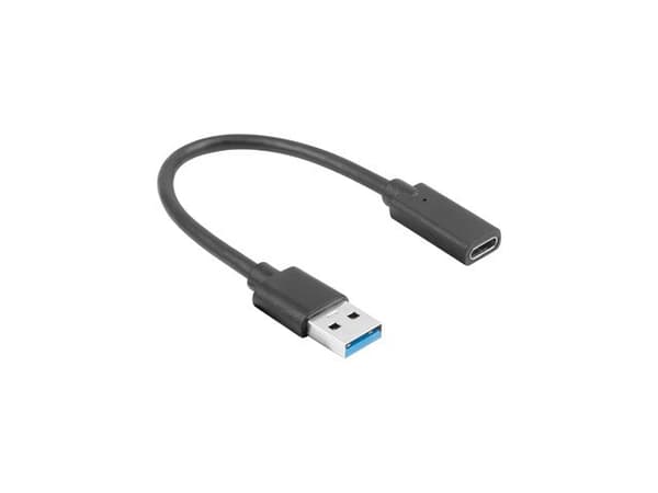USB-C(F) 3.1-USB-A(M) ADAPTER CABLE 15CM BLACK LANBERG