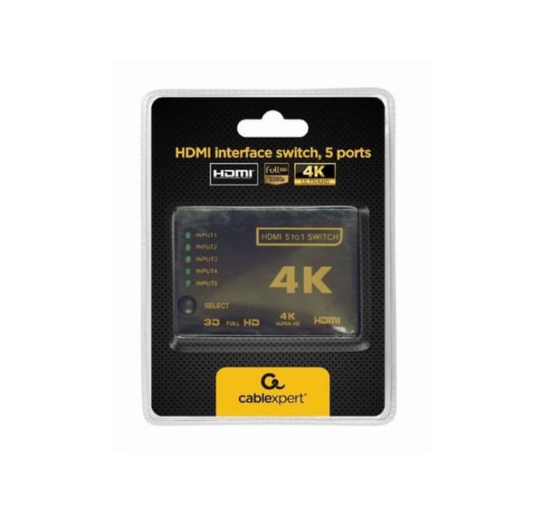 HDMI-gränssnittsswitch, 5 portar, GEMBIRD