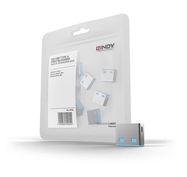 USB port blocker 10pack/blå, LINDY