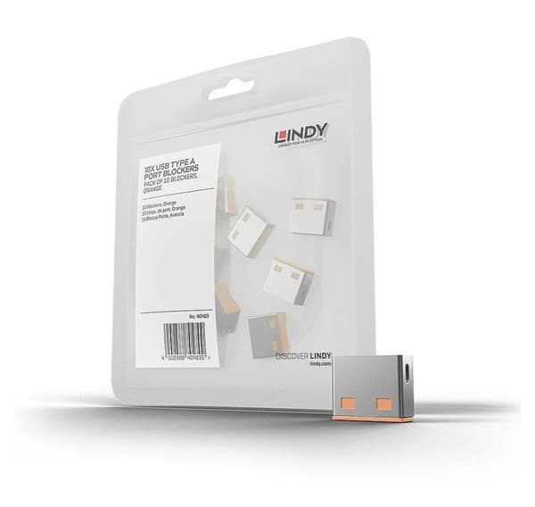 USB port blocker 10pack/orange, 40463, LINDY