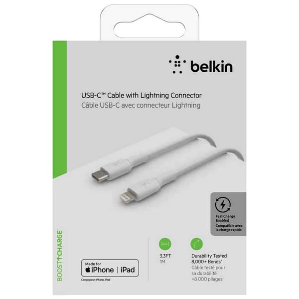 Belkin Latauskaapeli Usb-c Lightningiin Boost 1 M Valkoinen