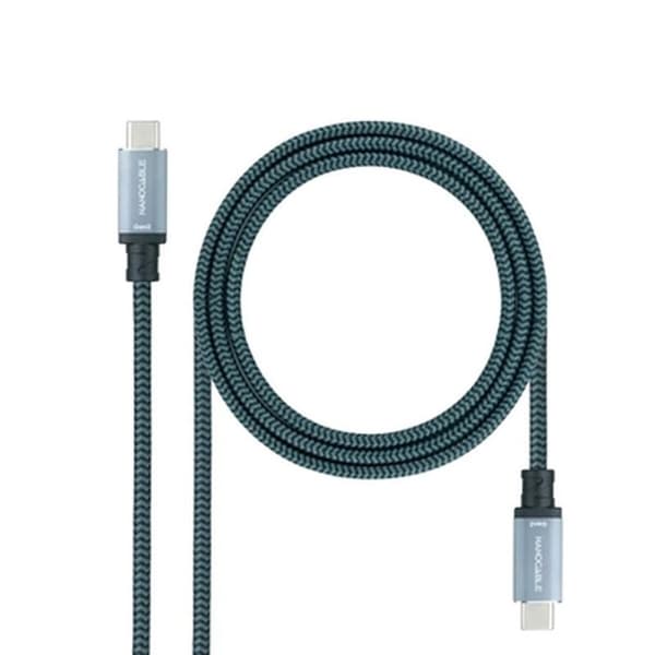 USB-C 3.1-kabel NANOCABLE 10.01.4102-COMB 2 m Svart/Grå (1 antal)