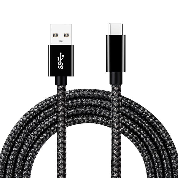 INF USB A til Type C 3.2 60W datakabel Sort+grå S