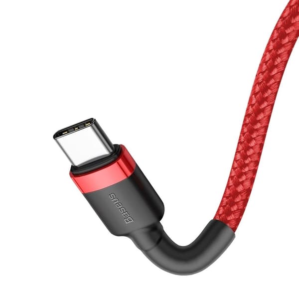 Baseus CATKLF-G09 USB-C - USB-C PD QC Kabel 60W 3A 480Mb/s 1m - Röd