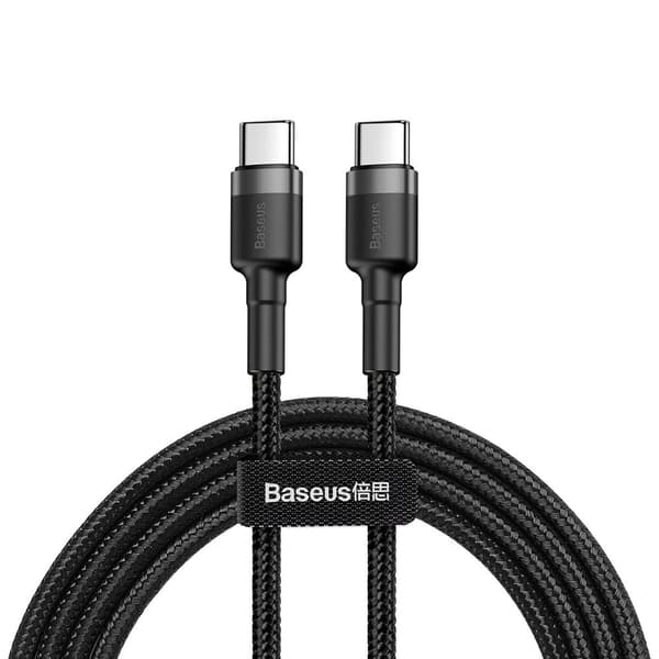 Baseus CATKLF-GG1 USB-C - USB-C PD QC Kabel 60W 3A 480Mb/s 1m - Svart