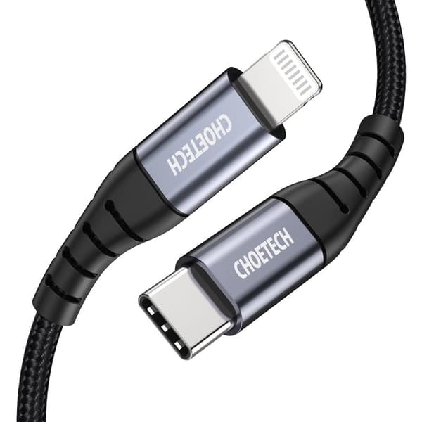 Choetech IP0042 MFi USB-C - Lightning Kabel 480Mb/s 3A 3m - Svart