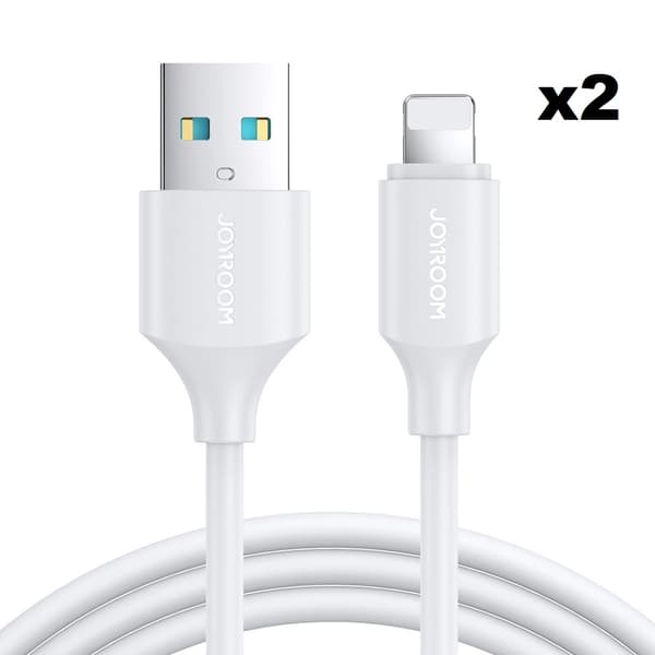 Joyroom USB Till Lightning Kabel 1m - Vit (2-pack)