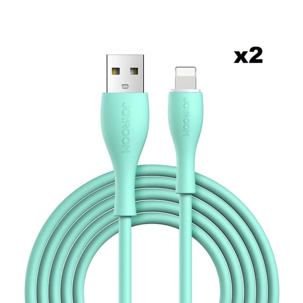 Joyroom USB Till Lightning Kabel 2m - Mintgrön (2-pack)