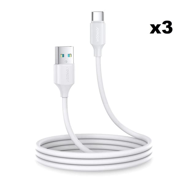 Joyroom USB Till USB C Kabel 1m - Vit (3-pack)