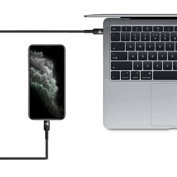 Wozinsky USB C Till Lightning Kabel 2m - Svart (3-pack)