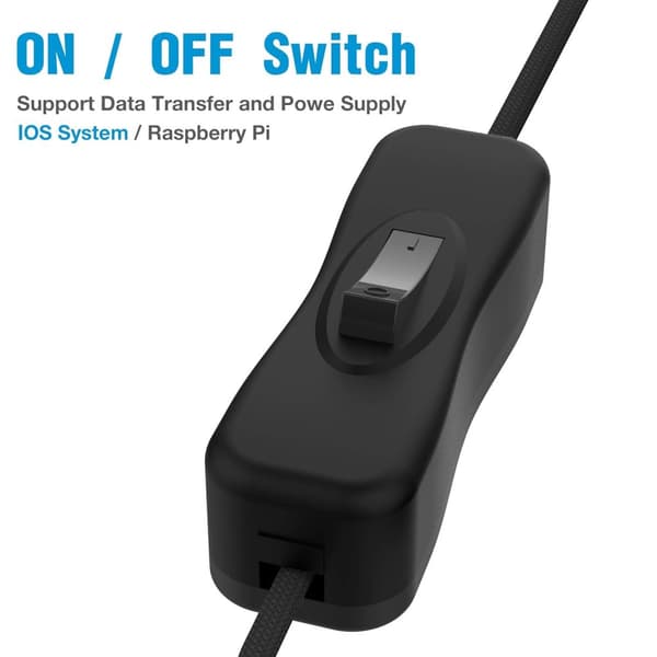 USB-kabel med PÅ/AV strömbrytare 2-pack ANDTOBO