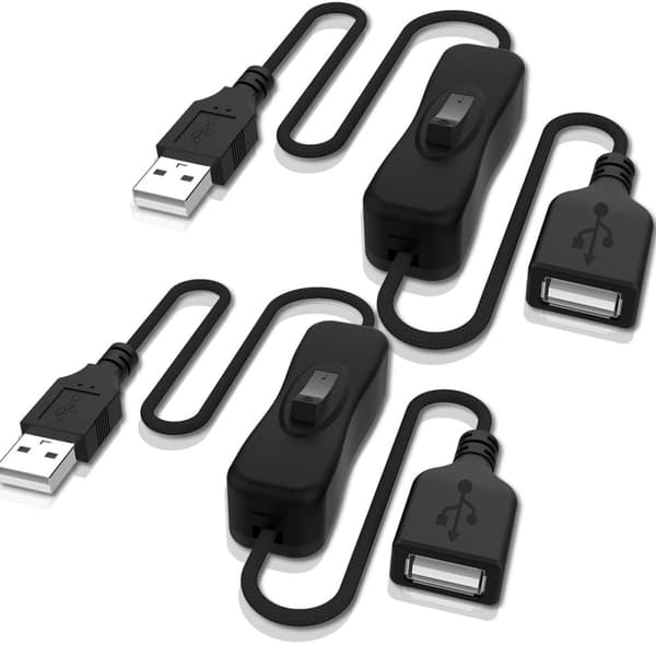 USB-kabel med PÅ/AV strömbrytare 2-pack ANDTOBO