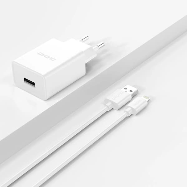 Dudao USB - Lightning Kabel och Adapter - Vit