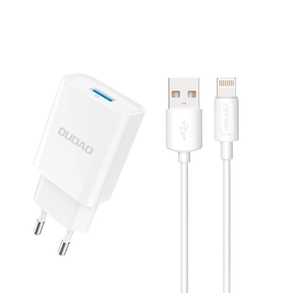 Dudao USB - Lightning Kabel och Adapter - Vit